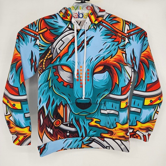 Into The Am Other - Into The AM Hoodie Mens Extra Large Sweatshirt Anime Wolf All Over Print Graphic
